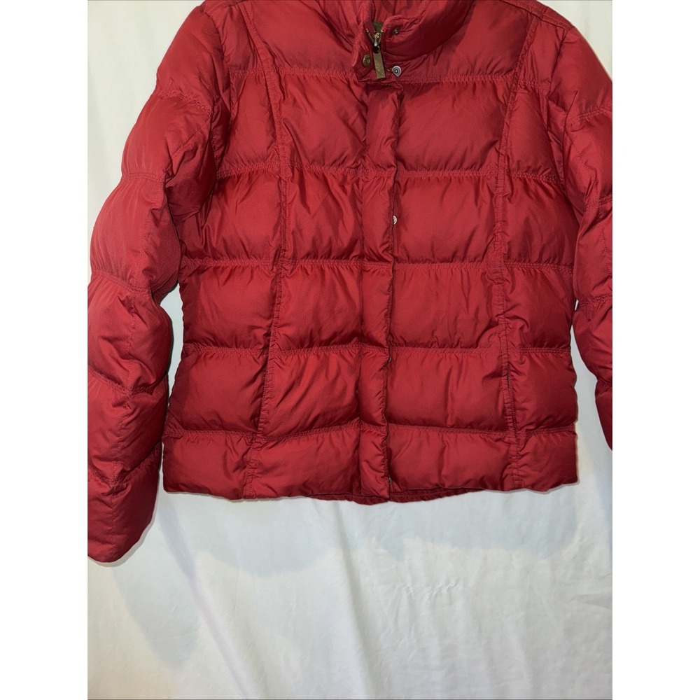 Premium Goose Down Quilted Puffer Jacket Size Large Red Eddie Bauer